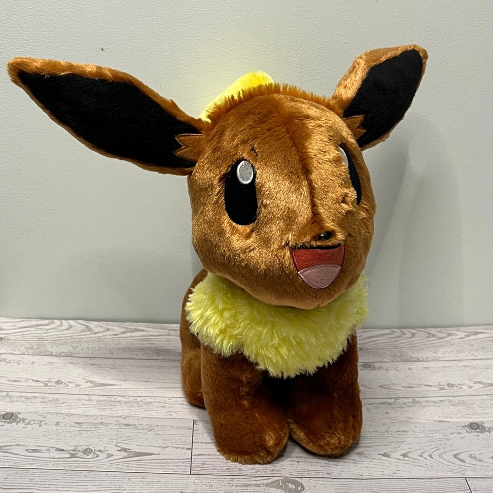 Build-A-Bear Pokemon Eevee Plush Stuffed Animal Brown Yellow Collar 2022‎